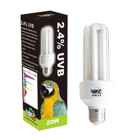 LuckyHerp Ampoule pour oiseaux 2,4% UVA UVB 20W E27/E26 Certifiée CE ROHS Fixée aux cages à oiseaux 6000K 90 CRI Écologique