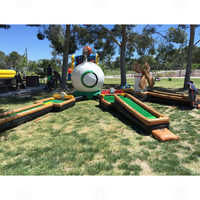 Simulateur de golf gonflable d'intérieur et d'extérieur avec 9 trous, mini jeu de golf portable pour enfants, adultes, famille, amusement