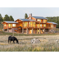 Cabane en rondins préfabriquée étanche à 2 étages et 4 chambres/chalet en bois pour la vie en famille