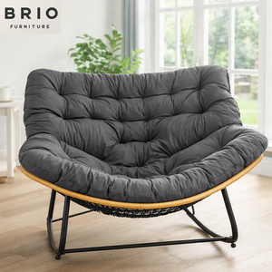 Factory Hot <strong>Sale</strong> Oversized Modern Design Indoor/Outdoor <strong>Rocking</strong> <strong>Chair</strong> Sturdy Comfy Rocker Recliner Large Lounging <strong>Chair</strong> Beige - Product Image 1