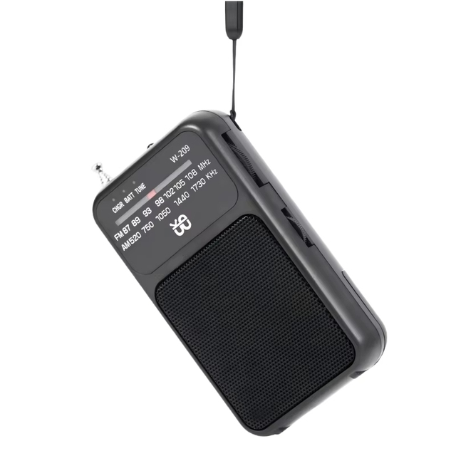 Pocket Radio AM FM USB-C Charging Battery Operated Speaker and Headphone Jack, Back Clip, Flashlight Portable Mini