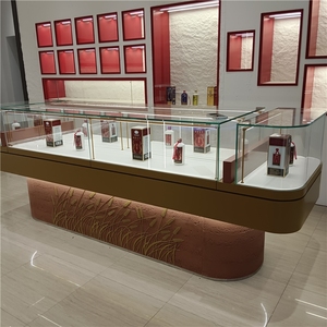 Boutique Elegant Glass Wine Showcase <b>Display</b> <b>Cabinet</b> Mobile Shop Suitable Wine Showcases and <b>Display</b> Cases - Product Image 2