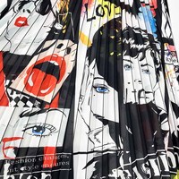 Nouvelle Collection Tissu Plissé Imprimé Mousseline de Soie à Motif Dessin Animé en Polyester Extensible Respirant de Haute Qualité pour Vêtements de Mariage – Vente Flash