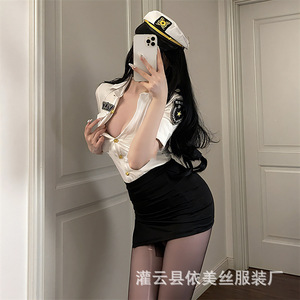 ชุดเซ็กซี่กระโปรงสั้น ชุดคอสเพลย์ ชุดแอร์โฮสเตส - รับดรอปชิป - Product Image 3