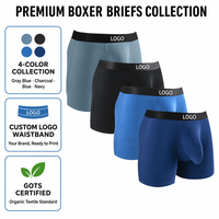 Lot de Boxers Homme en Gros Personnalisable avec Logo Coton Respirant Caleçon Sous-vêtement de Haute Qualité Grandes Tailles pour Homme