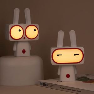Cute <b>Rabbit</b> Atmosphere Sleep Timing Night Light Eye Caring Bunny Sleeping <b>Table</b> <b>Lamp</b> Battery Operated Warm White LED ABS Home - Product Image 3