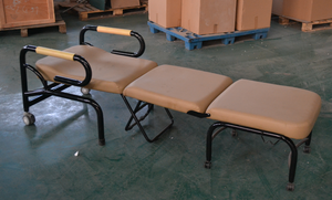 Mt Medisch Ziekenhuis Meubilair Luxe Pvc Medische Begeleiding Ligstoel Patiënt Slaapbank Begeleider Stoel Stoel Stoel Met Wielen - Product Image 6