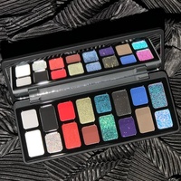 Nouvelle palette de fards à paupières 16 couleurs, jeu de couleurs captivant et éblouissant, tons bleu-vert terre, finition gris-rose