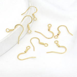 18k Gold Plated Copper Ear <b>Hooks</b> Drop Shape DIY Jewelry Making Components For Handmade Accessories A05 - Product Image 2