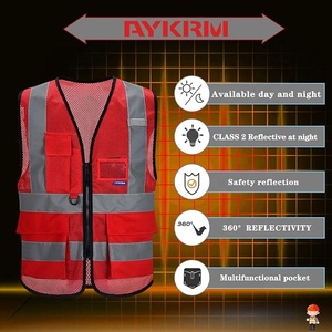 Gilet <span class=keywords><strong>de</strong></span> sécurité réfléchissant haute visibilité en maille avec fermeture éclair et poches fonctionnelles pour les superviseurs <span class=keywords><strong>de</strong></span> <span class=keywords><strong>travaux</strong></span> <span class=keywords><strong>de</strong></span> terrassement et <span class=keywords><strong>de</strong></span> construction - Product Image 4