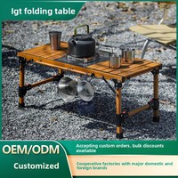 Table de pique-nique pliante portable en alliage d'aluminium IGT pour l'extérieur, table de camping ultralégère, mobilier d'extérieur en gros