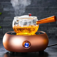 Service à thé en verre Borosilicate, de luxe, petite théière avec poignée en bois, Pot d'eau chaude, 1 pièce