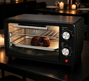 <span class=keywords><strong>Four</strong></span> électrique de comptoir noir 11L, 800W de puissance chauffante, minuterie <span class=keywords><strong>60</strong></span> min, 10 poignées en acier inoxydable pour la cuisson et la grillade - Product Image 4