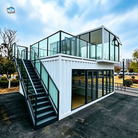 Maison préfabriquée moderne à faible coût et installation rapide, villa à deux étages avec 3 chambres, structure en acier, maison modulaire