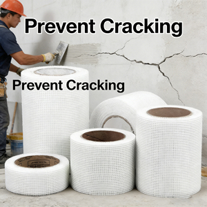 Selfadhesive C-Glass <b>Alkali</b> Free Mesh Tape for Interior Wall Anti-Crack Puttying with Cutting Service - Product Image 6