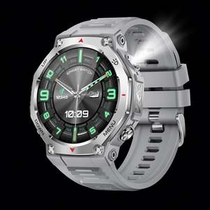 Montre connectée d'extérieur 1,53 pouce avec lampe torche, boussole, appels Bluetooth, commande vocale IA, suivi santé et sport - KT76 - Product Image 3