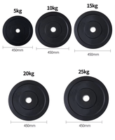 Vente en gros de plaques de poids en caoutchouc noir de qualité supérieure avec logo personnalisé, 25 kg, 5 lb, poids libres pour un entraînement efficace