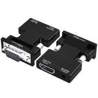 Mini Convertidor HDTV2VGA, Adaptador de Audio y Video HDTV a VGA para Computadora Portátil, Consola de Juegos, Pantalla VGA Antigua