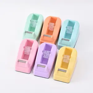 Kantoor Desktop Briefpapier Van Hoge Kwaliteit Tape Houder Macaron Tape Candy Color Cutter Desktop Verpakking Organiseren Tape Dispenser