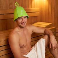 Chapeau de sauna en feutre recyclé écologique vert lime, vente en gros, logo personnalisé, directement de l'usine, bonnet de bain vapeur et spa