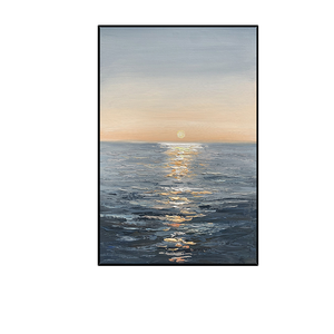 Stampa Decorativa di Lusso con Motivi Geometrici Astratti - Serie Colori Morandi, <span class=keywords><strong>Arte</strong></span> da Parete per Testiera Camera da Letto con Cornice <span class=keywords><strong>Sottile</strong></span> Dorata, Olio su Tela - Product Image 1