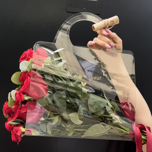 Wholesale Custom Logo Printing Shopping PVC Plastic bag gift Cosmetic clothing Clear flower bag