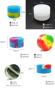 20ml Heart Shape Wax Silicone Jars With Lid Non-stick Rubber Pill Storage Jars Strong Sealing Store Container Box