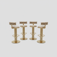 Ensemble de tabourets de bar pliables et réglables en cuir de style moderne avec structure en aluminium pour hôtel, salon, salle à manger, cuisine, hall, usage extérieur