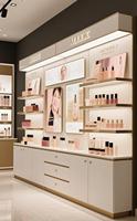 Support d'affichage cosmétique haut de gamme personnalisé avec éclairage LED, miroir lumineux, durable, facile à nettoyer, design personnalisable pour les magasins de détail