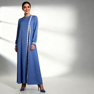 Nouvelle robe abaya en dentelle moderne, matière en coton de haute qualité, décontractée pour les femmes musulmanes, à porter au quotidien, tendance 2026 - Product Image 1