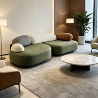 Canapé modulaire de luxe moderne en tissu, canapé de réception incurvé pour immeuble de bureaux, salon, appartement, hôtel