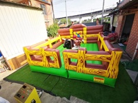 WINWAY Jeu de taureau mécanique gonflable Country Western pour adultes, capacité 1000 kg, 3-5 passagers, 5x5m