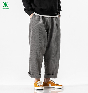 Pantaloni da Jogger Cargo da uomo con Logo a gamba dritta pantaloni da lavoro a doppio ginocchio pantaloni da lavoro in velluto a coste personalizzati - Product Image 3