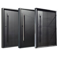 Porte d'entrée extérieure moderne en fer forgé avec verre diamant, isolation thermique, design classique, sécurité anti-effraction et anti-explosion