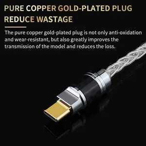 Câble Audio OTG en argent sterling 5N 8 cœurs Type C à Type C à Pour <span class=keywords><strong>Apple</strong></span> à USB-A USB-B Pour HiFi Casque OTG adaptateur T0228 - Product Image 5
