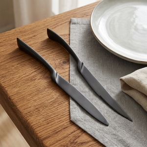 Ensemble de couverts en acier inoxydable noir, finition miroir, couverts modernes pour la table, pour la maison, le restaurant, l'hôtel, les fêtes, les mariages, les cadeaux - Product Image 5