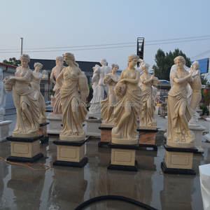 Décoration de <span class=keywords><strong>jardin</strong></span> Statue de femme en marbre naturel grandeur <span class=keywords><strong>nature</strong></span> nue quatre saisons pierre de marbre Sculpture moderne Figure Statue - Product Image 6