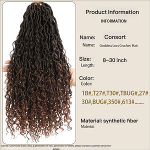 Extensiones de Cabello Sintético Natural para Ombre Marrón, Trenzas de Ganchillo Passion Twist Individuales, River Goddess Locs, Faux Locs, Cabello Rizado - Product Image 3