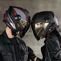 Nouveau casque de moto ABS PC 3/4 demi-face certifié DOT, modulaire, à double visière, accessoires de conduite