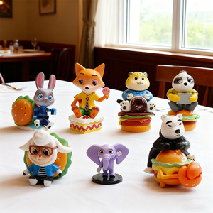 Nouveauté : Adorable ensemble de figurines d'<span class=keywords><strong>action</strong></span> Zootopia (Hamburger) en boîtes mystères, figurines décoratives, boîte secrète mystère, vente en gros - Product Image 1