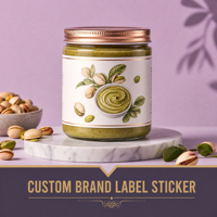 Étiquette personnalisée durable en stratifié holographique pour pot, étanche, de qualité alimentaire, anti-odeur pour fleurs 3,5g, pour couvercle latéral de pot en verre 3oz pour aliments pour animaux de compagnie