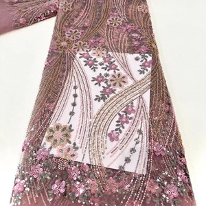 Sequin <strong>Fabric</strong> Bead Embroidery Sequin Embroidery <strong>Heavy</strong> Industry Wedding Gown Evening Gown <strong>Lace</strong> Bottom Embroidery <strong>Fabric</strong> - Product Image 1