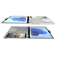 Portátil Empresarial Súper Económico N150 de Pantalla Dual de 15.6 Pulgadas + 7 Pulgadas, Windows 11 Pro, Computadora Portátil Intel con Teclado Inglés Retroiluminado