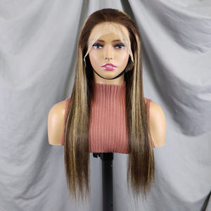 Perruques en cheveux humains à 200 % de densité, 20-30 pouces # Perruques Lace Front P4/27 Highlight Bone Straight avec dentelle transparente 13x4, perruque de cheveux raides - Product Image 3