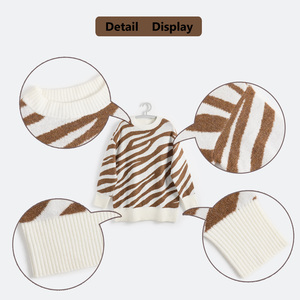 Women's Patchwork Print Oversized Crew Neck Long Sleeve Casual <strong>Pullover</strong> Anti-Pilling Anti-Wrinkle Anti-Shrink Knit Sweater - Product Image 3
