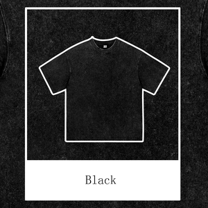 Unisex S-5XL 100% pamuk Retro yıkanmış T-Shirt özel Logo damla-omuz o-boyun puf baskı boy Hombre T-Shirt ile çalışmak - Product Image 5