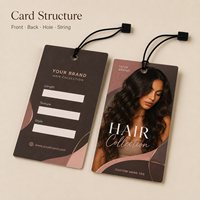 Étiquettes suspendues personnalisées pour extensions de cheveux, impression couleur sur papier épais avec cordon pour l'emballage de marques d'extensions de cheveux et de perruques