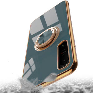 Funda de TPU galvanizada 6D para teléfono <span class=keywords><strong>Sony</strong></span> Xperia 10 iii/1 iii Xperia/5 iii, Color caramelo, con anillo de soporte - Product Image 5