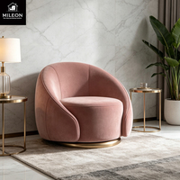 Fauteuil pivotant moderne de luxe, fauteuil en velours design, fauteuil de salon pivotant à 360 degrés pour salon, hôtel, villa