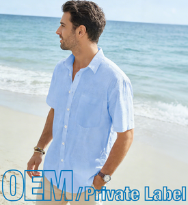 Chemise décontractée à manches courtes boutonnée pour homme, coupe ajustée, motif à pois, respirante, infroissable, simple boutonnage, ODM, collection Printemps - Product Image 2